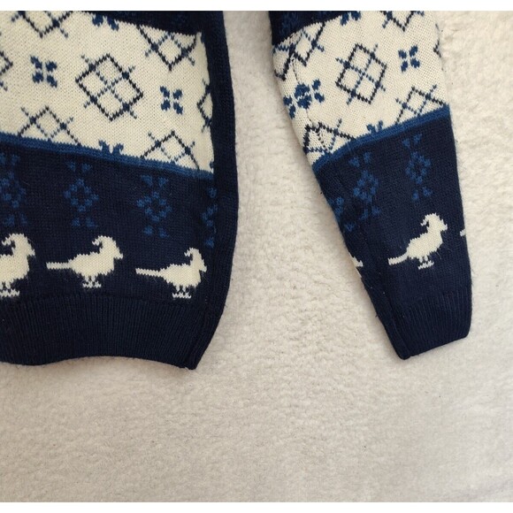 You Look Ugly Today Women Sweater Large Blue Printed 100% Acrylic Knit Pullover - Picture 14 of 16